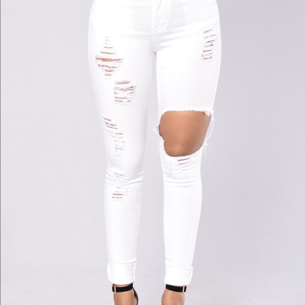 ‘Glistening Jeans’ Fashion Nova Bottoms in White